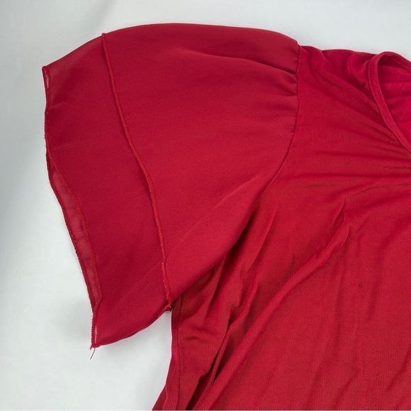 Slinky Brand Blouse Womens 2X Red Flare Sleeve - Picture 5 of 8